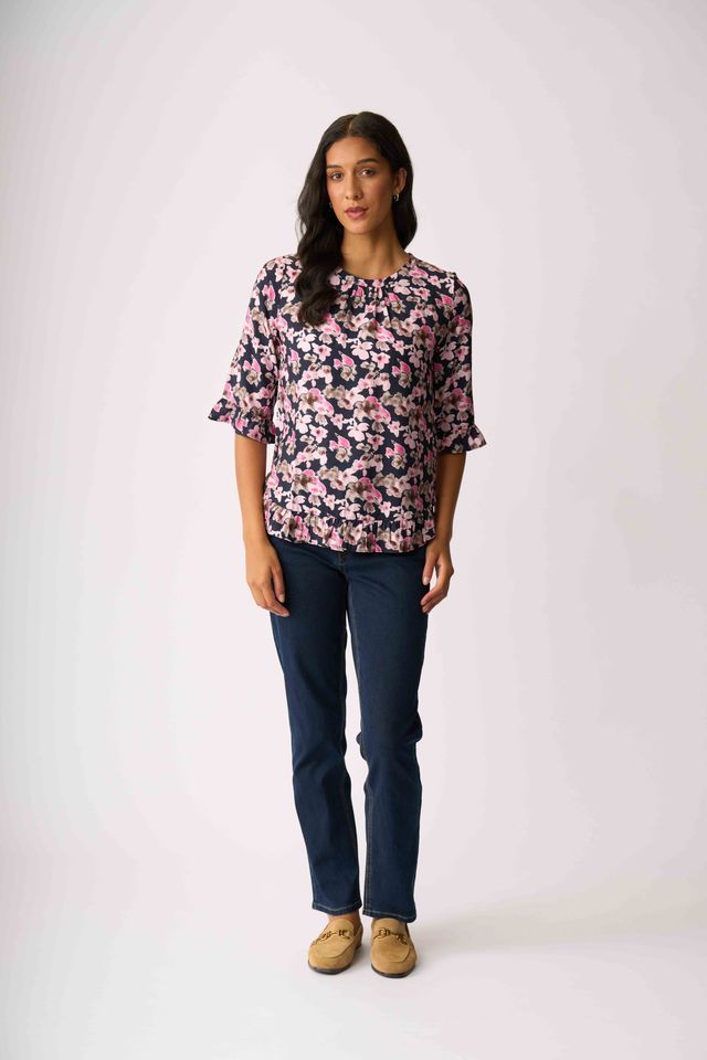 Gathered Scoop Hem Top