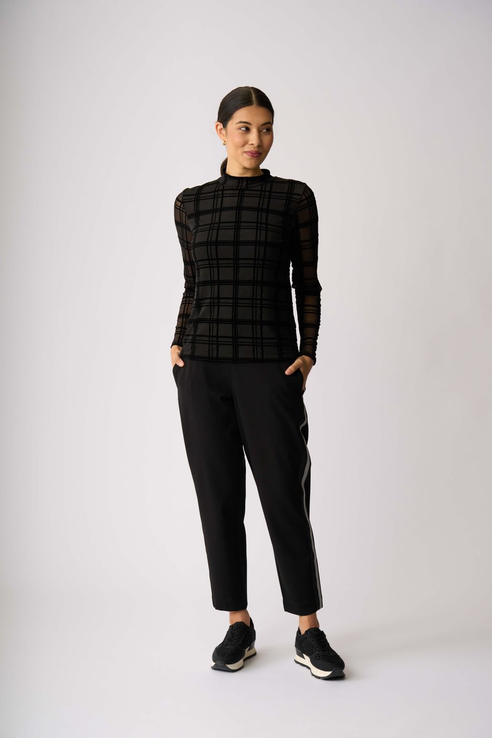 Long Sleeve Polo Neck Top