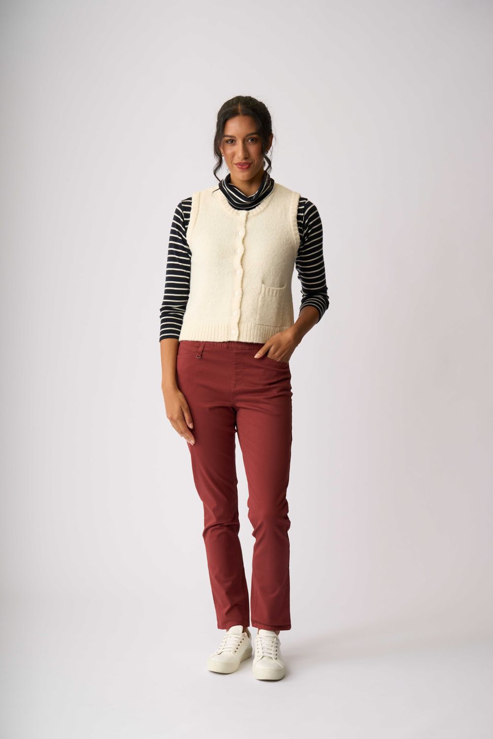 Rib Button Front Vest