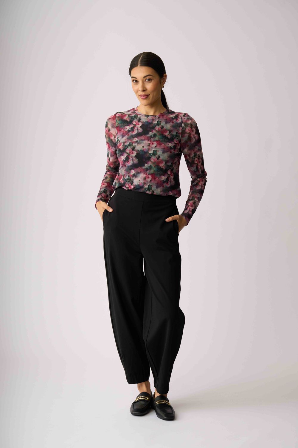 Mesh Crew Neck Top