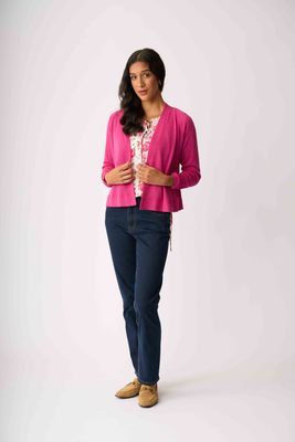 High Tied Cardigan, Colour: Crimson, Size: S