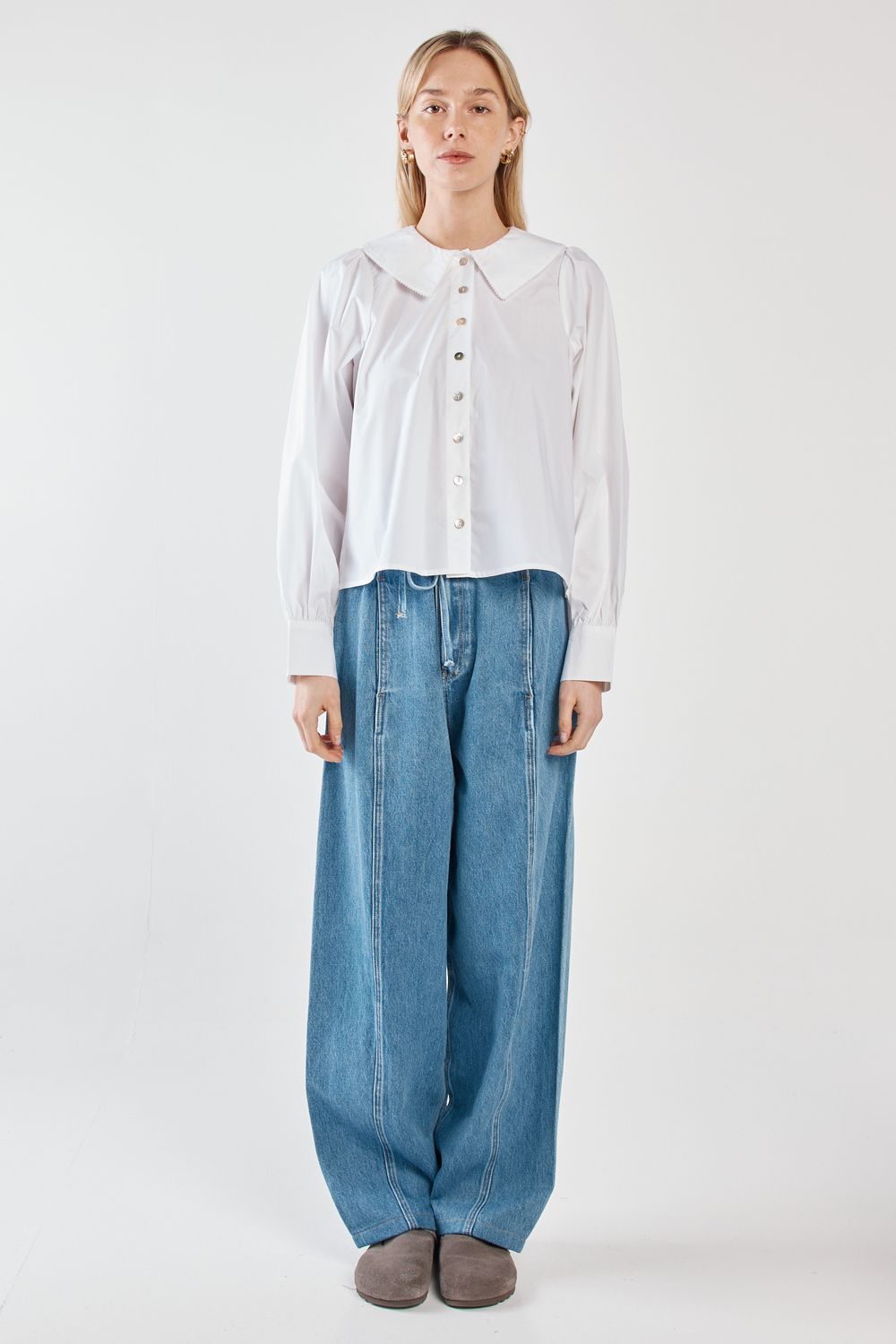 Gypsy Large Collared Shirt, Colour: White, Size: 8