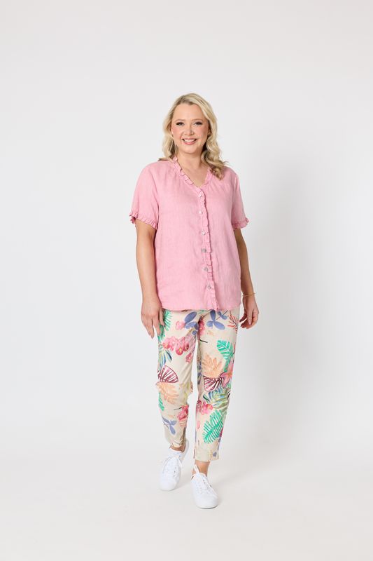 Audrie Linen Top