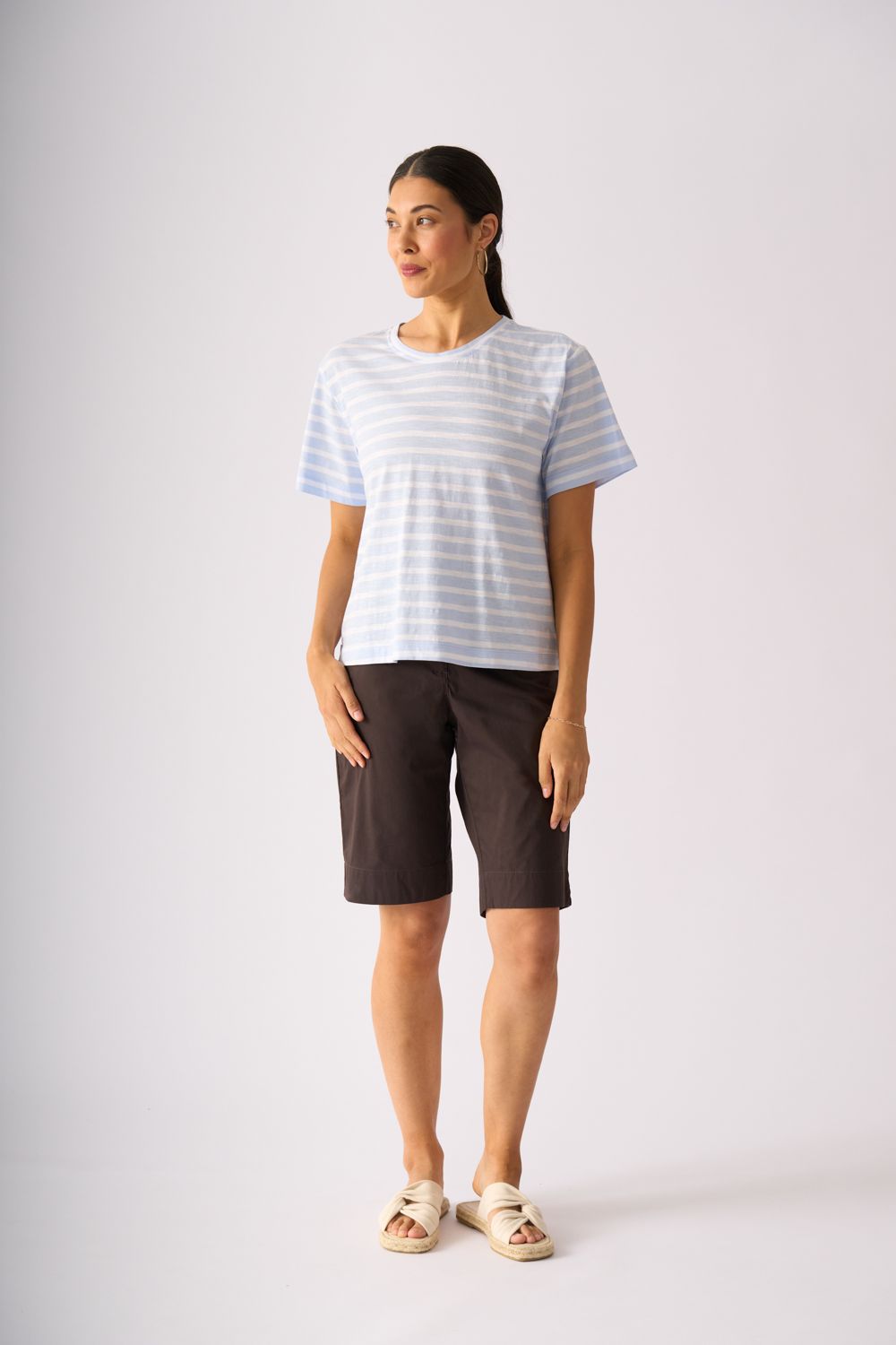 On The Side Top, Colour: Sky Stripe, Size: XS