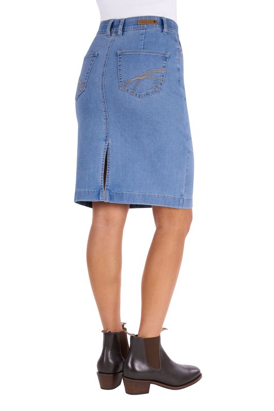Womens Ebony Denim Skirt