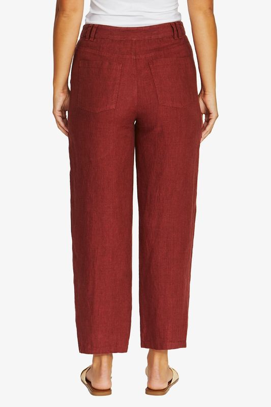 Barrel Leg Linen Jean