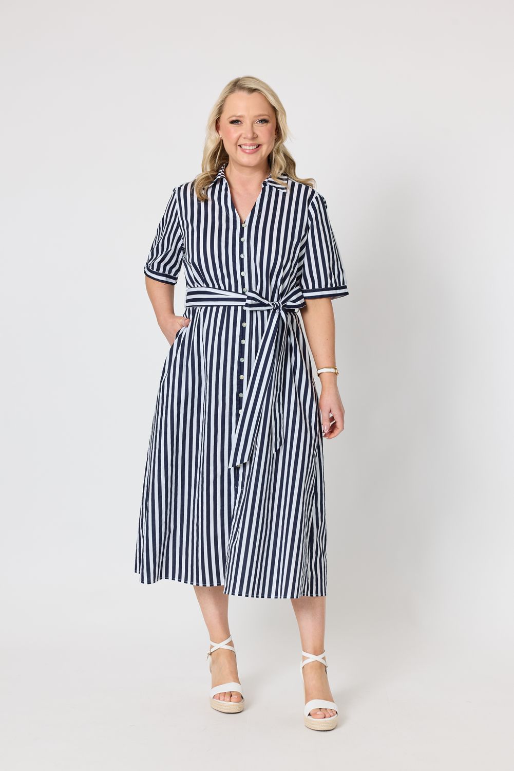 Riviera Stripe Shirtdress
