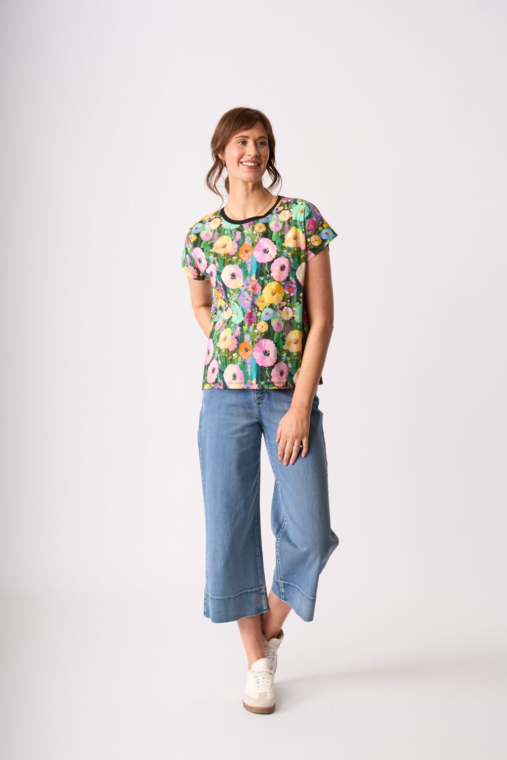 Contrast Front Drop Shoulder Top
