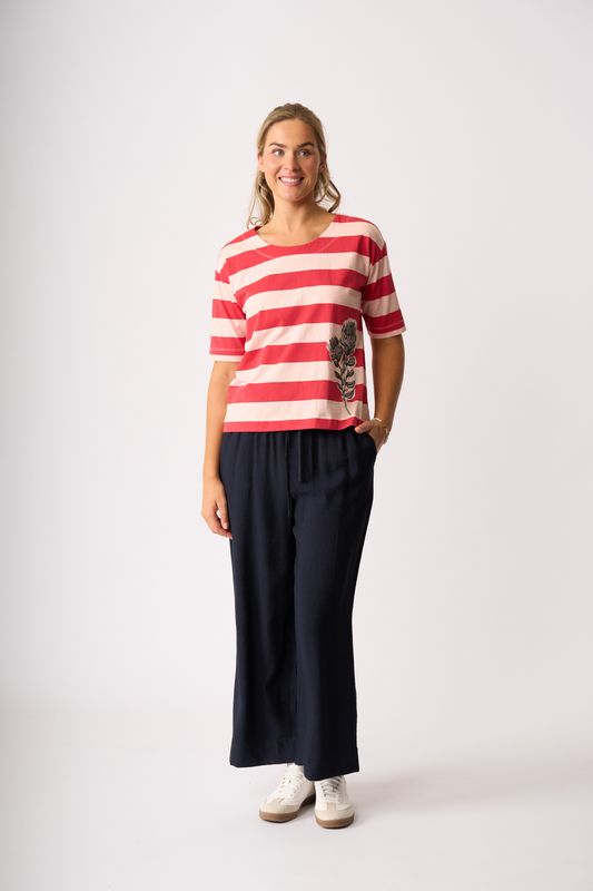 Pull On Straight Linen Trouser