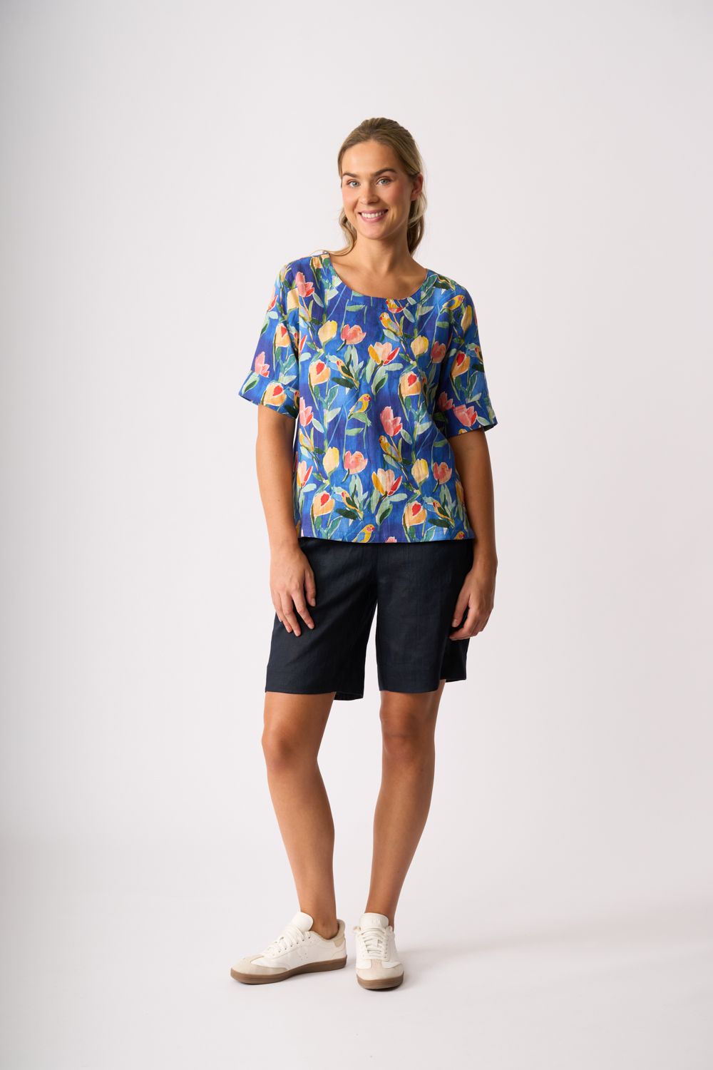 Pleat Back Top, Colour: Tropical Retreat, Size: 8