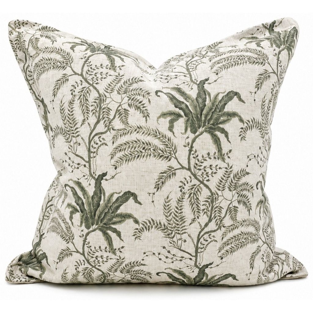 Green Floral On Herringbone