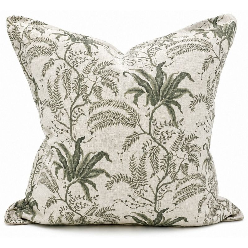 Green Floral On Herringbone