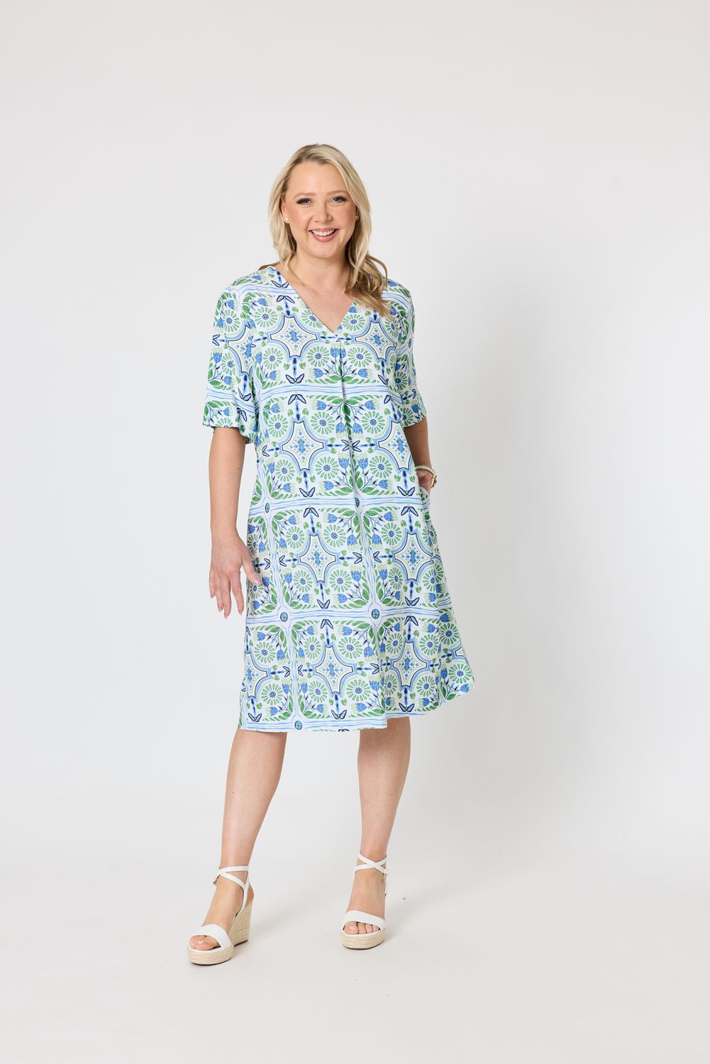 Palm Beach Print Dress