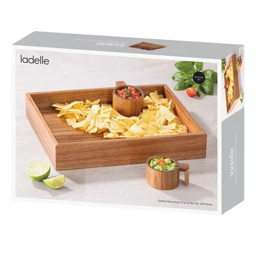 Gather Reversible Chip &amp; Dip Tray With Bowls