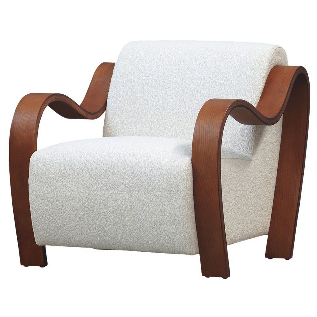 Ascot Club Chair W/ White Teddy Fabric
