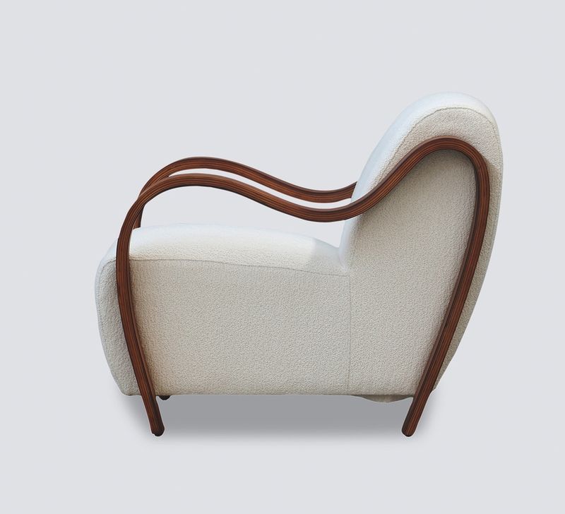 Ascot Club Chair W/ White Teddy Fabric
