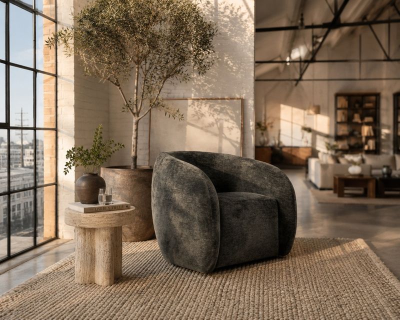 Mila Swivel Chair - Moss