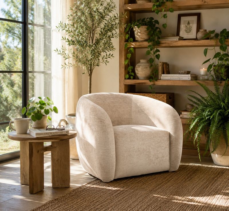 Mila Swivel Chair - Cappucino