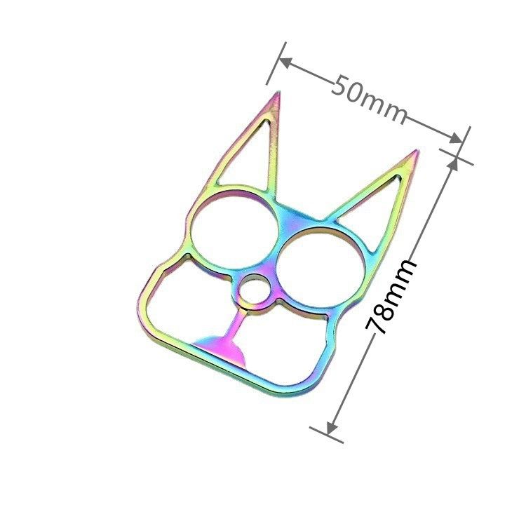 Self Defense Survival 2 Finger Clasp Multi Functional Keychain Rainbow