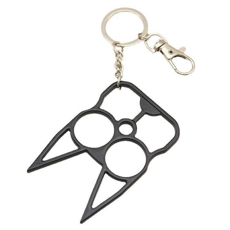 Self Defense Survival 2 Finger Clasp Multi Functional Keychain Black