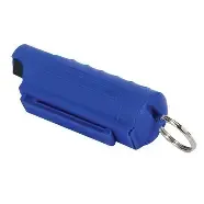 Hard Case Personal Defense Pepper Spray Keychain With Belt Clip Blue
