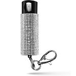 Bling It On Key Ring Self Defense Pepper Spray Jeweled Cary Case Silver
