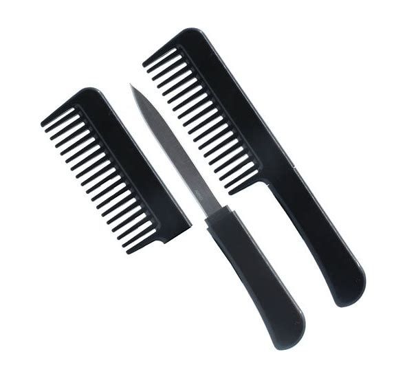 Comb Stainless Steel hidden knife Black