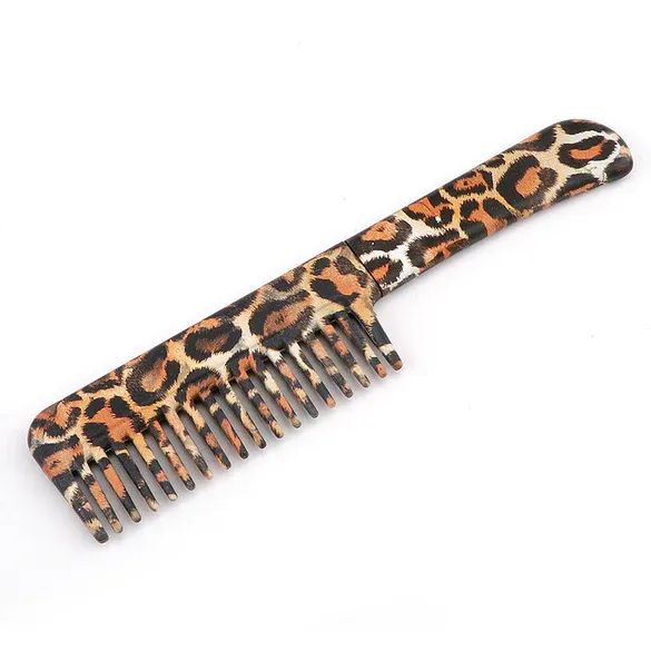 Comb Stainless Steel hidden knife Leopard