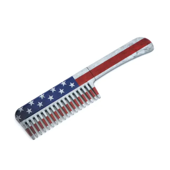Comb Stainless Steel hidden knife Flag