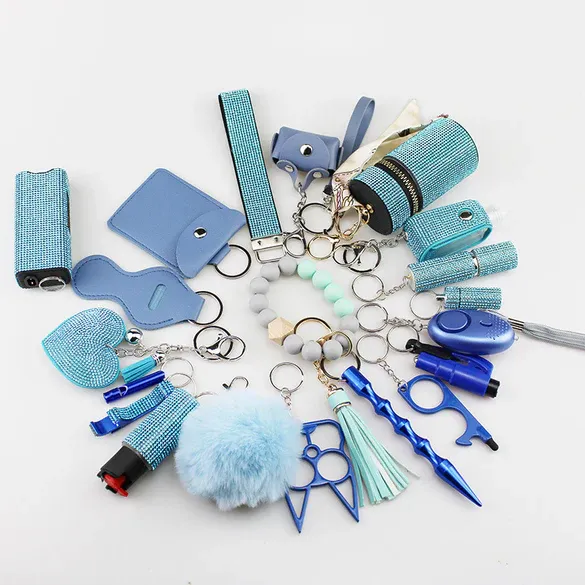 21 Piece Self-Defense Keychain Set Blue