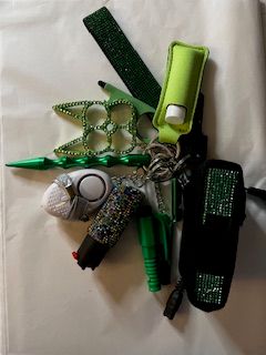 11 Pc Bling Set Green with multi color spray