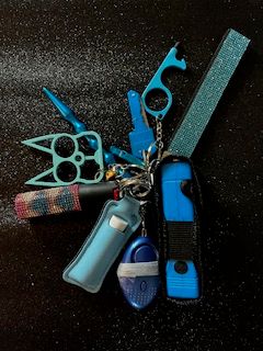 10 Pc Bling Set Light Blue, heart spray, matte stun gun