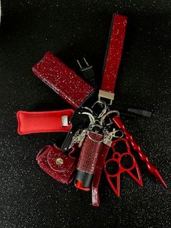 9pc Bling set with coin purse Red