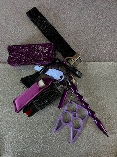 8 Pc Bling Set without coin purse black and purple