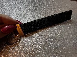 Bling Keychain Wristlet Black