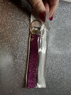 Bling Keychain Wristlet Pink