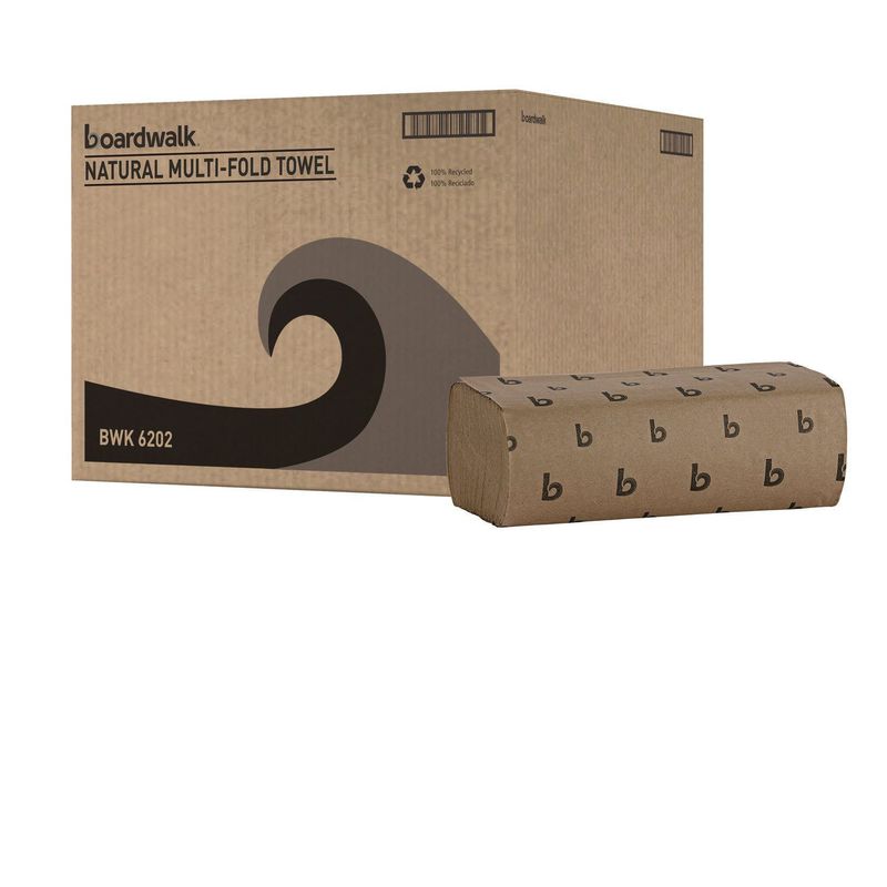 Boardwalk® Multifold Paper Towels, 1-Ply, Brown, 4000 Towels (BWK6202)
