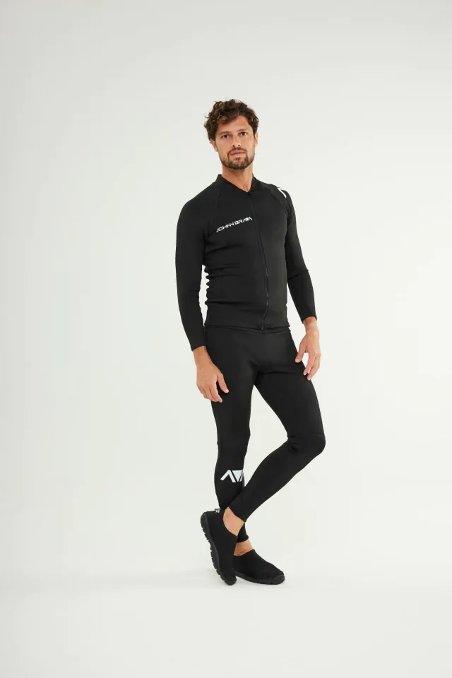 Man wearing Johnn Brava neoprene 1.0mm slim wetsuit jacket