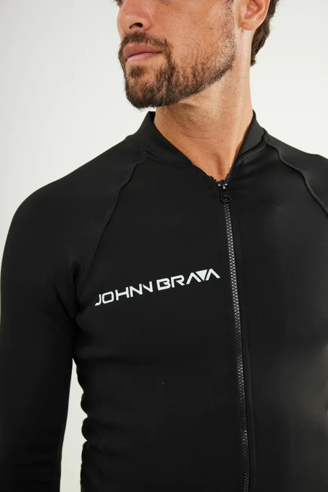 Man wearing Johnn Brava neoprene 1.0mm slim wetsuit jacket - view 5