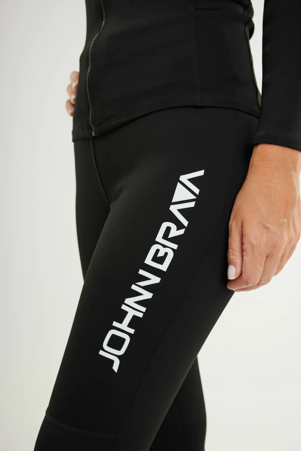 Woman wearing Johnn Brava neoprene 1.0mm wetsuit pants - view 5