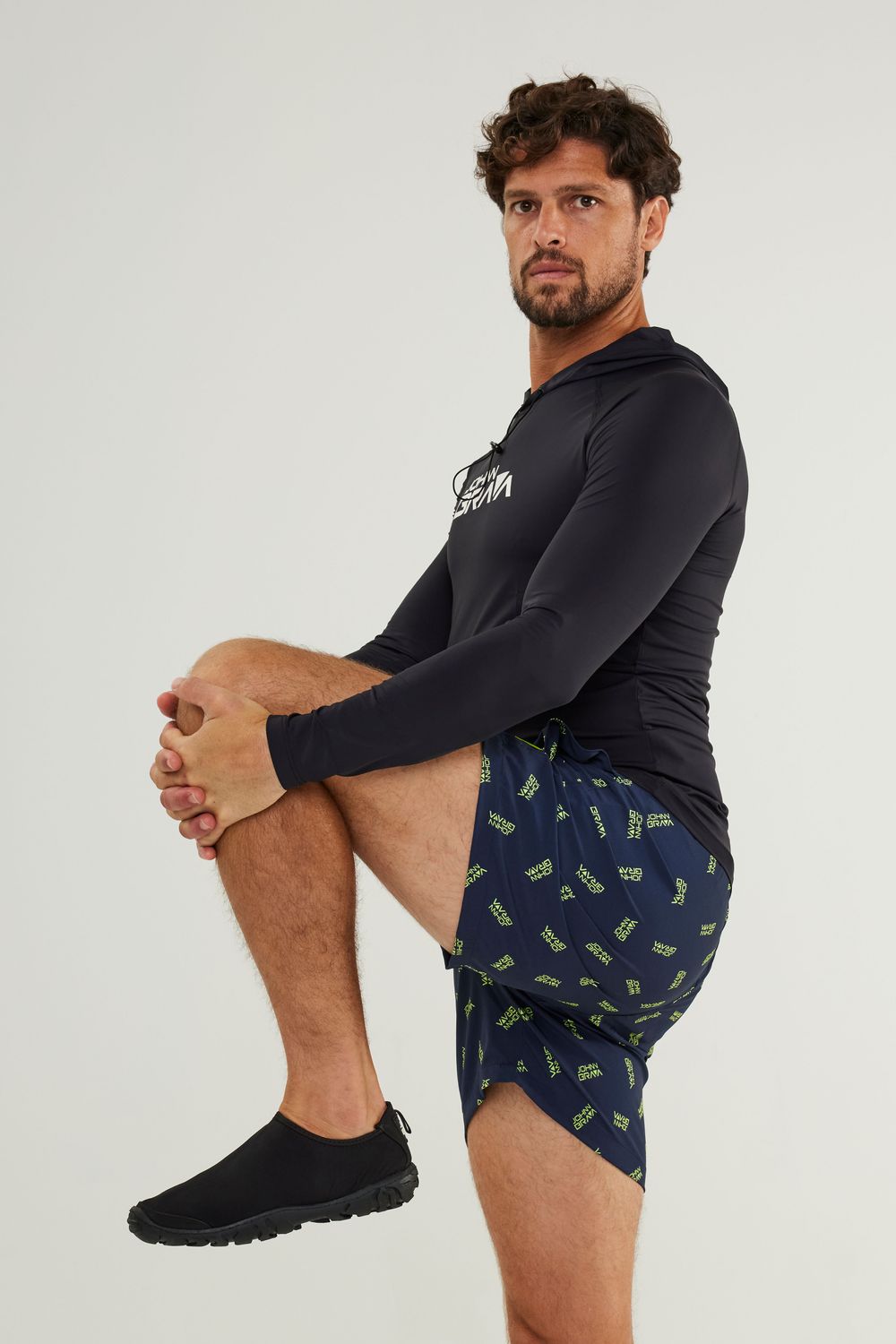 Man wearing Johnn Brava printed activewear shorts - view 2