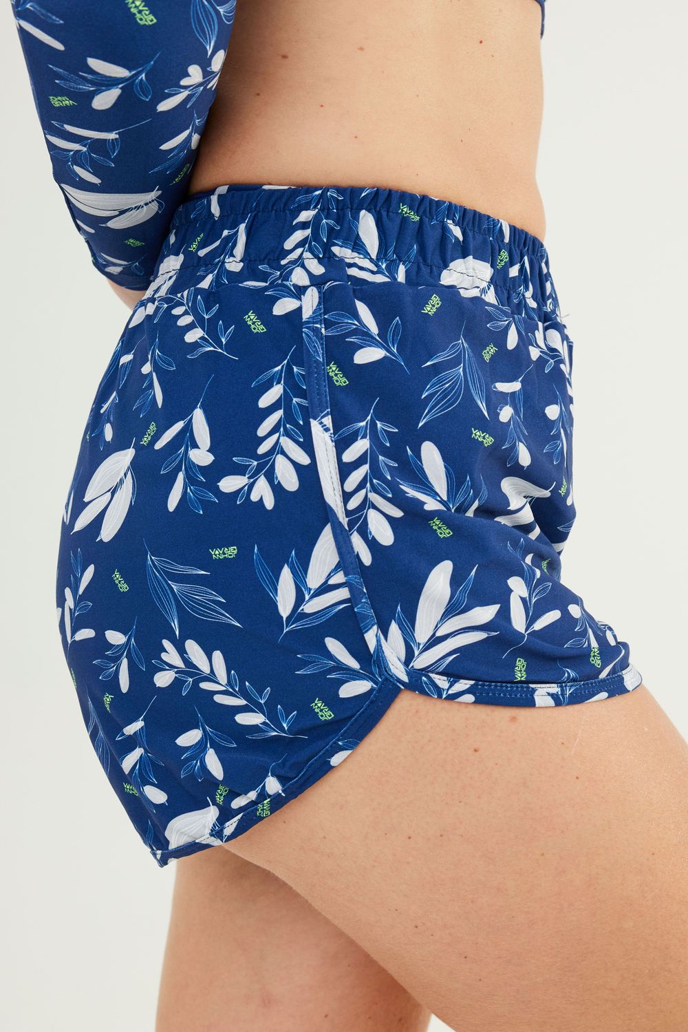 Woman wearing Johnn Brava printed JetFit shorts - view 2
