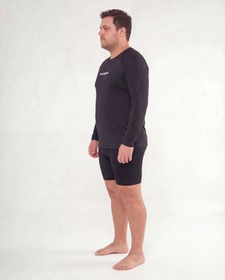 Men's Plus Size Black Long Sleeve Lycra — UPF 50+
