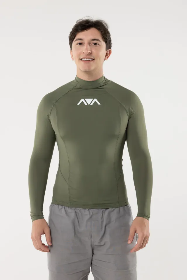 Men's Slim Green Lycra Shirt — UPF 50+