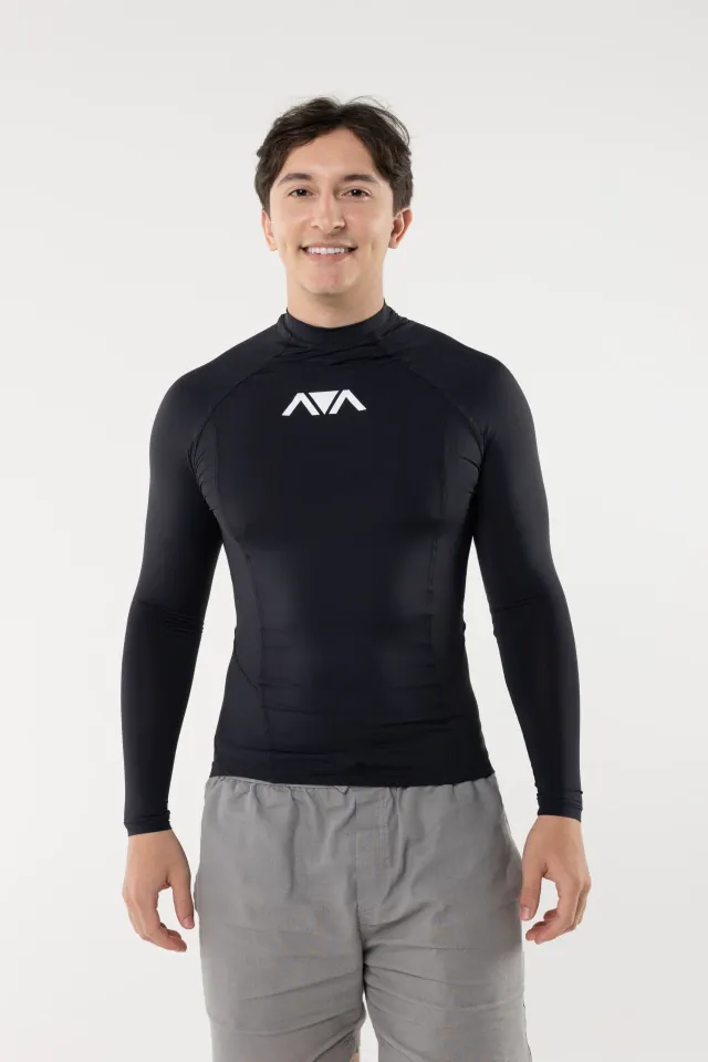 Men's Slim Black Dryfit Lycra Shirt — UPF 50+
