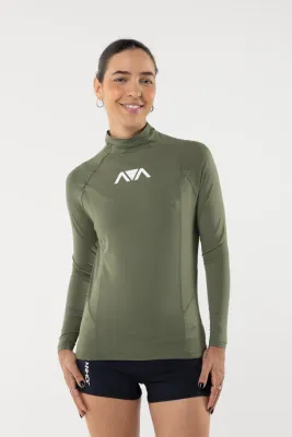 Women's Slim Green Lycra Shirt — UPF 50+