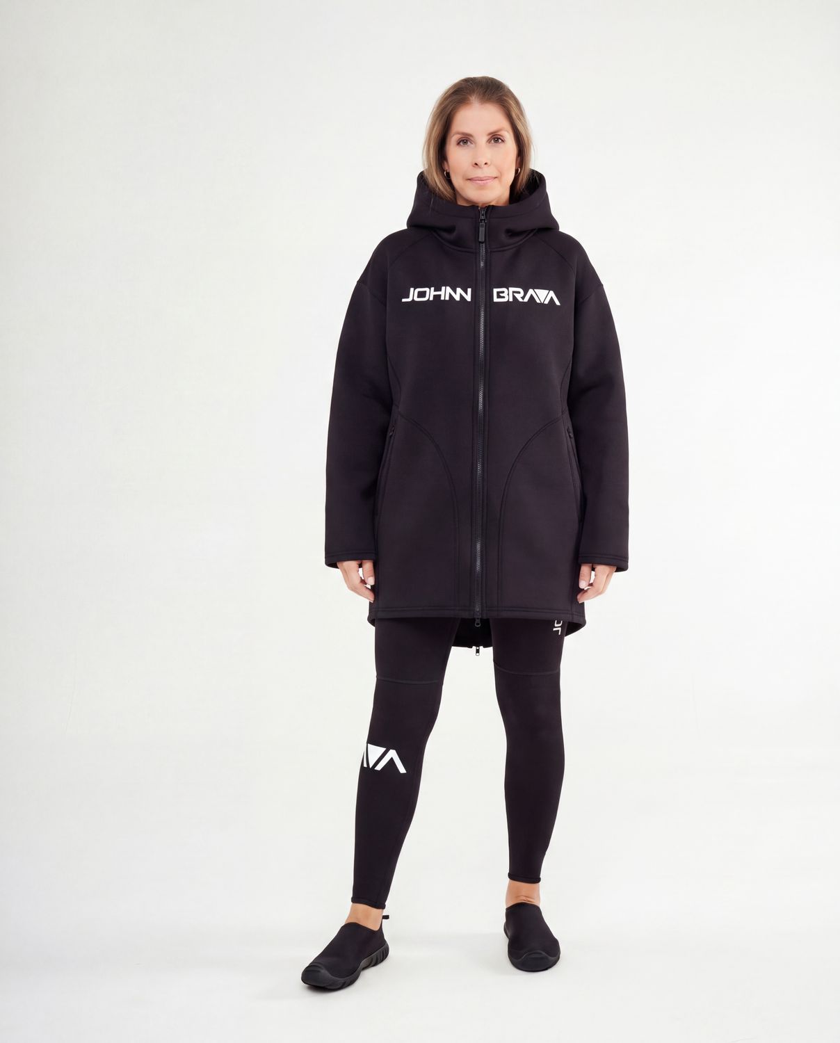 Women's NEO Expedicion 2mm Jacket Woman wearing Johnn Brava NEO Expedicion 2mm neoprene jacket