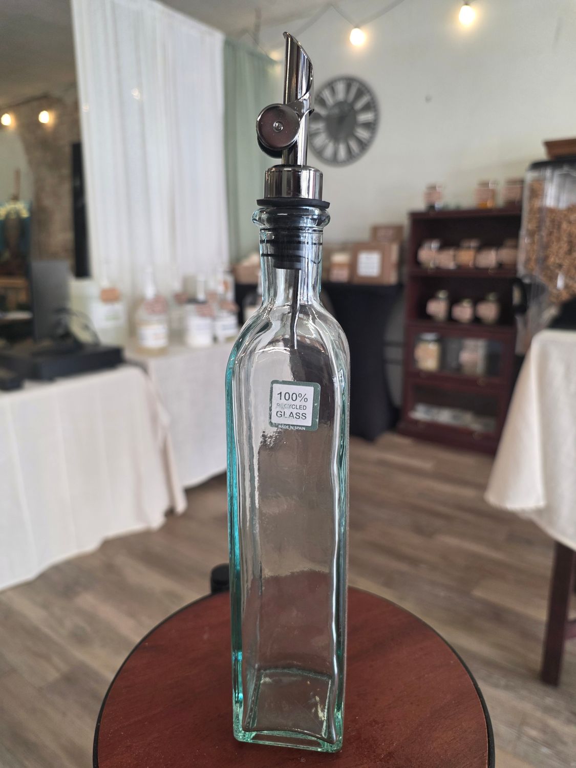 Recycled Glass Bottle w/ Weighted Pour Spout (12.5 oz)