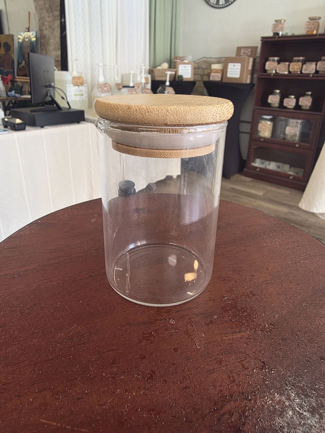 Spice Jar w/ Bamboo Lid (4oz, Glass)