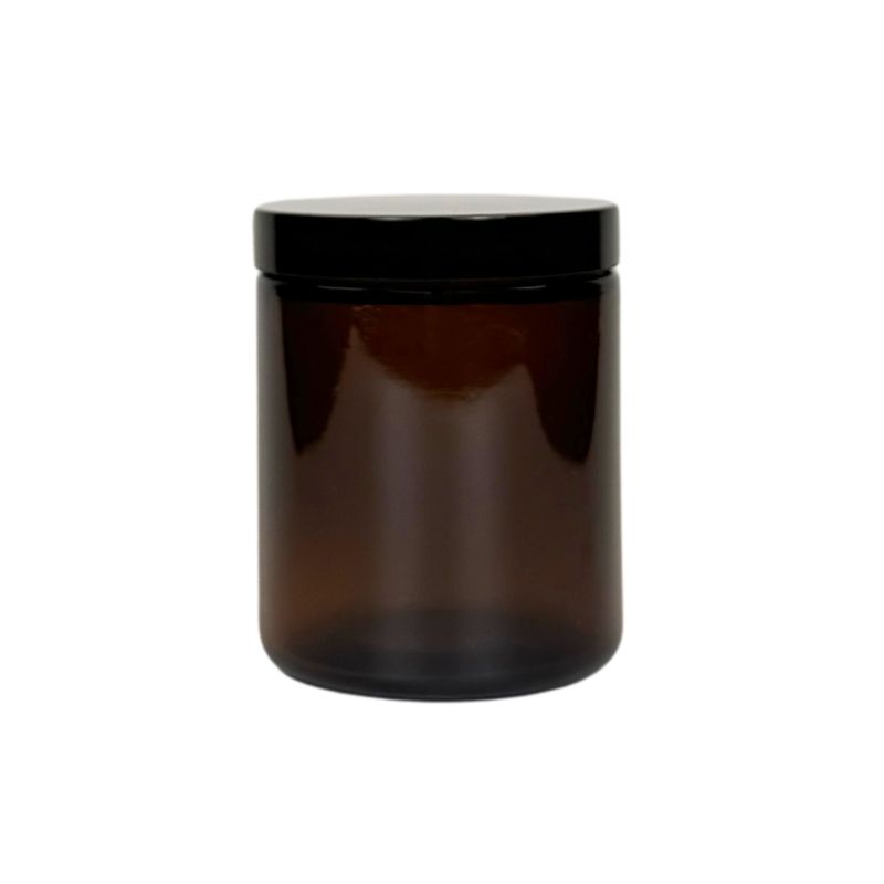 8oz Amber Glass Straight Sided Jar